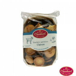 Bouchées Apéritives au Chèvre 100g - Biscuits et Pâtisseries salés - Bouchées appéritives au chèvre. Fabriqué par BISCUITERIE DE CHAMBORD à MASLIVES (Loir-et-Cher-41).