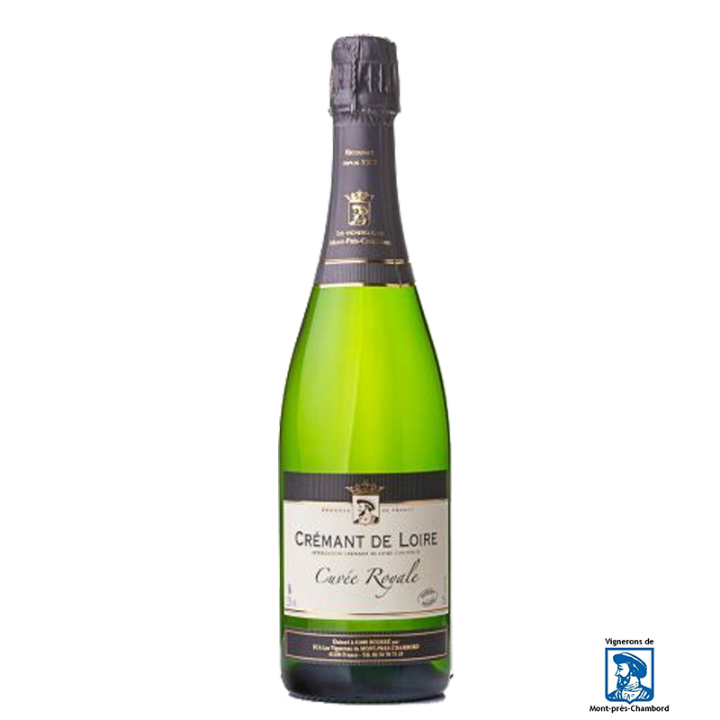 Crémant de Loire Brut - Val de Loire Pétillants - Assemblage de Pinot Noir et de Chardonnay. Fabriqué par VIGNERONS MONT PRES CHAMBORD à MONT PRES CHAMBORD (Loir-et-Cher-41).