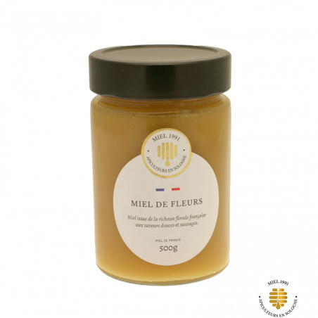 Miel de Fleurs 500g - Miels - Miel de fleurs grand format. Fabriqué par GAEC APICOLE DE MERIGNAN à LA FERTE ST AUBIN (Loiret-45).