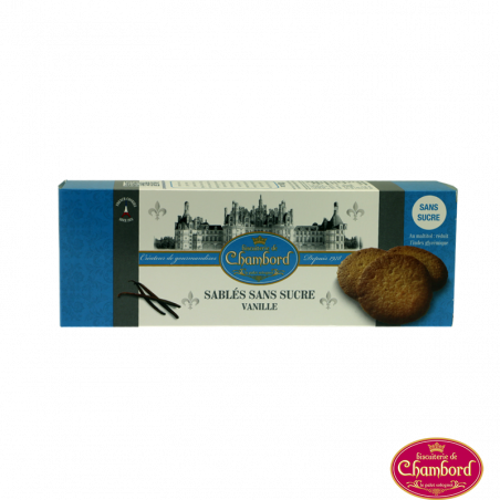 Sablés Chambord Sans Sucre à la Vanille - Biscuits et Pâtisseries sucrés - Biscuits sans sucre à la vanille. Fabriqué par BISCUITERIE DE CHAMBORD à MASLIVES (Loir-et-Cher-41).