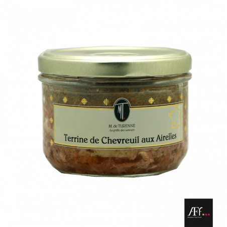 Terrine de Chevreuil aux Airelles 180g - Pâtés, Terrines, Mousses et Rillettes - Terrine de chevreuil aux airelles. Distribué par ALIMENTATION FINE DE FRANCE à BERGERAC (Dordogne-24).