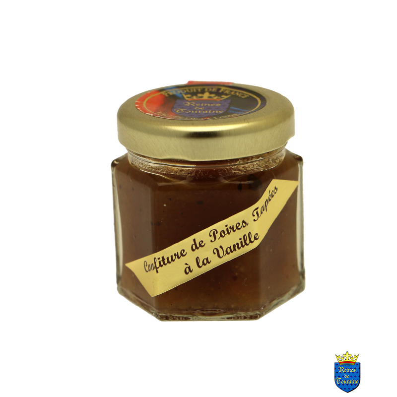 Confiture de Poire Tapée à la Vanille 40g - Confitures et Gelées - Confiture de poire tapée à la vanille. Fabriqué par REINES de TOURAINE à RIVARENNES (Indre-et-Loire-37).