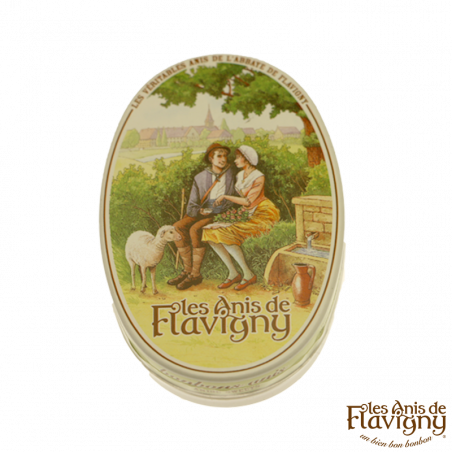 Flavigny Boite 50g à l'Anis - Confiseries - Petits bonbons à l'anis. Fabriqué par ANIS DE L'ABBAYE DE FLAVIGNY à FLAVIGNY-SUR-OZERAIN (Côte-d'Or-21).