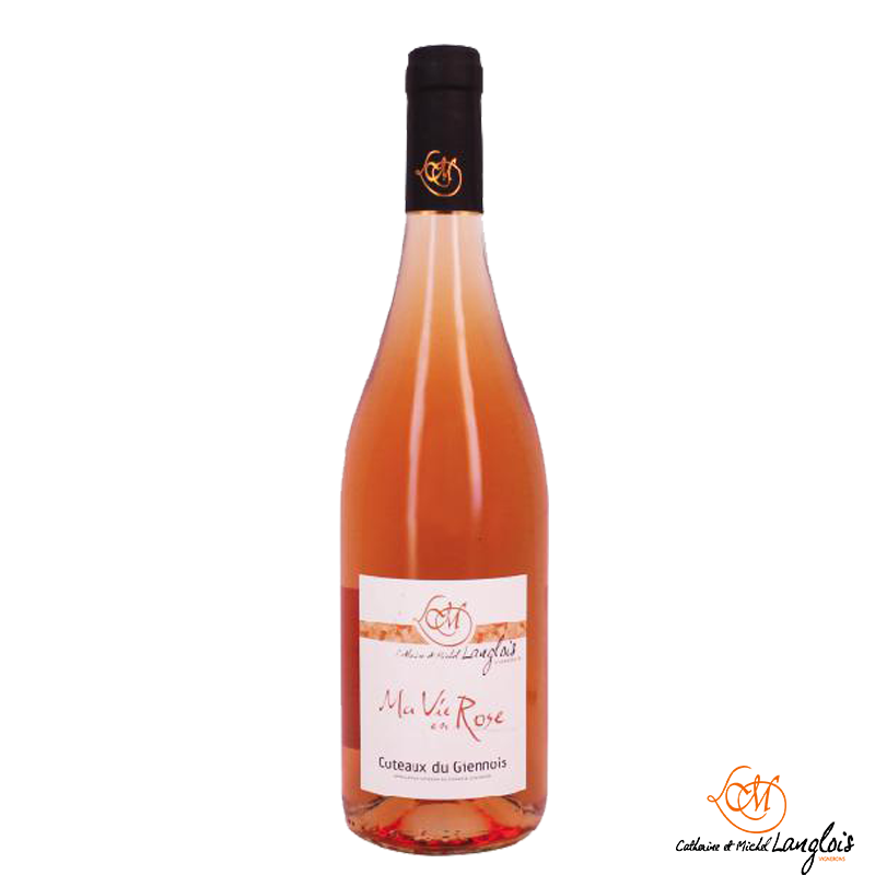 Coteaux du Giennois ma Vie en Rose - Val de Loire Rosés - Assemblage de Pinot Noir et de Gamay. Fabriqué par DOMAINE C. ET M. LANGLOIS à POUGNY (Nièvre-58).