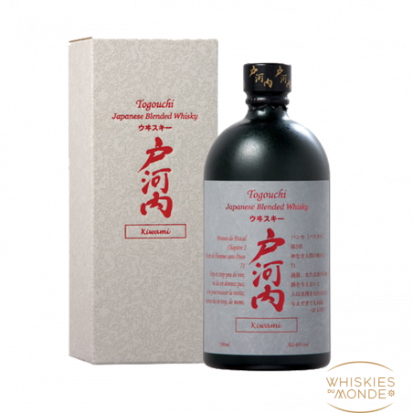 Togouchi Kiwami - Whiskies - Blended avec 20% de malt élevé en fût de chêne. Fabriqué par WHISKIES DU MONDE à MERIGNAC (Gironde-33).