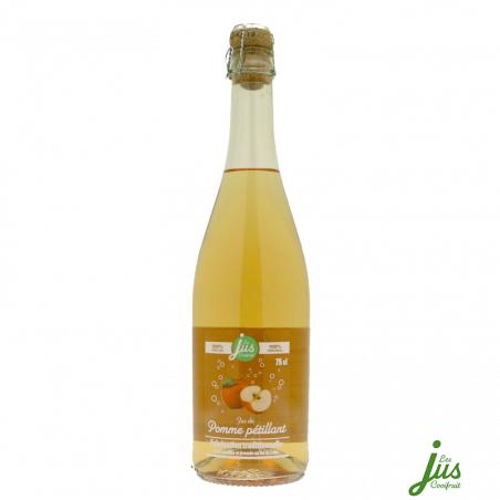 Pur Jus de Pomme Pétillant 75cl - Jus de Fruits - 100% Pur Jus de Pomme de l'Orléanais Gazéifié. Fabriqué par COVIFRUIT à OLIVET (Loiret-45).
