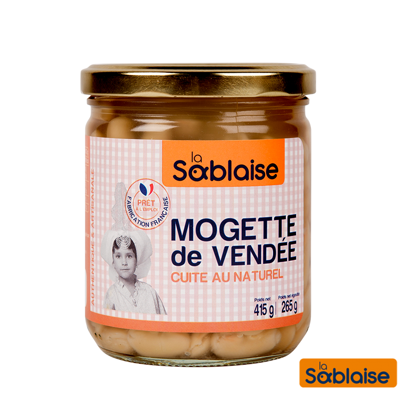 Mogettes de Vendée au Naturel - Légumes en Bocaux, Cuisinés et Sous Vides - Haricot blanc de vendée nature. Fabriqué par PSMA LA SABLAISE à LES SABLES D'OLONNES (Vendée-85).