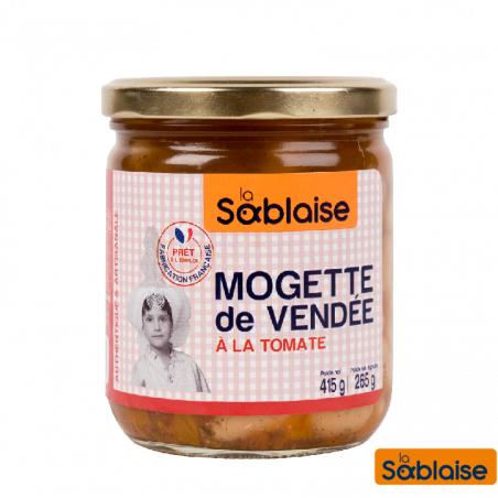 Mogettes de Vendée à la Tomates - Légumes en Bocaux, Cuisinés et Sous Vides - Haricot blanc de vendée à la tomate. Fabriqué par PSMA LA SABLAISE à LES SABLES D'OLONNES (Vendée-85).