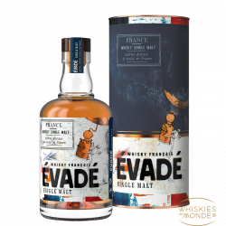Evade single malt - Whiskies - Single Malt, double distillation en Alambic Charentais. Fabriqué par WHISKIES DU MONDE à MERIGNAC (Gironde-33).