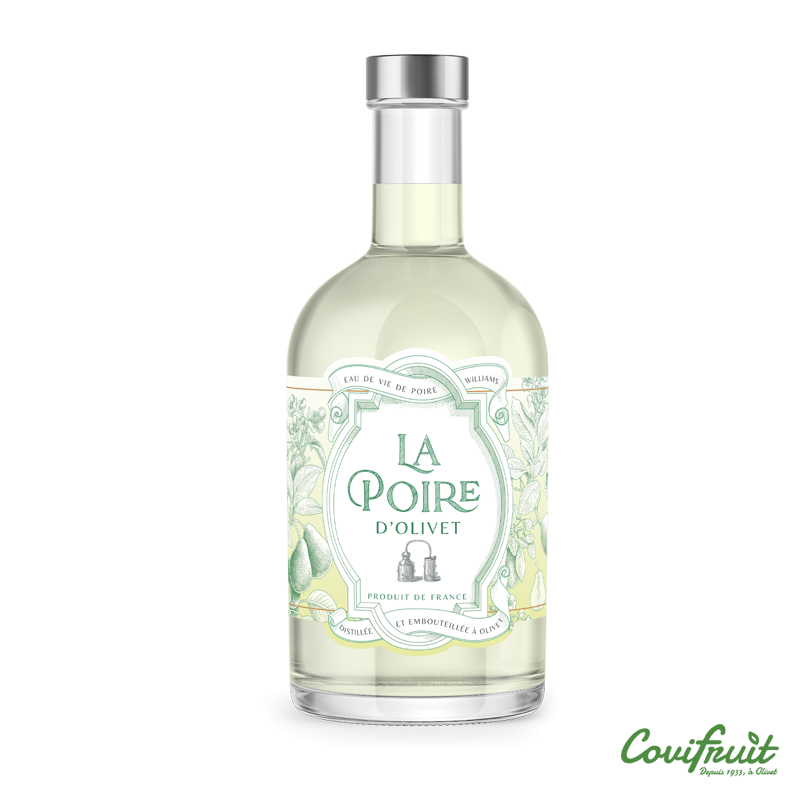 Eau de Vie de Poire d'Olivet 35cl 43° - Eaux de Vie - Le Fruit d'une sélection et d'une distillation Maîtrisée. Fabriqué par COVIFRUIT à OLIVET (Loiret-45).