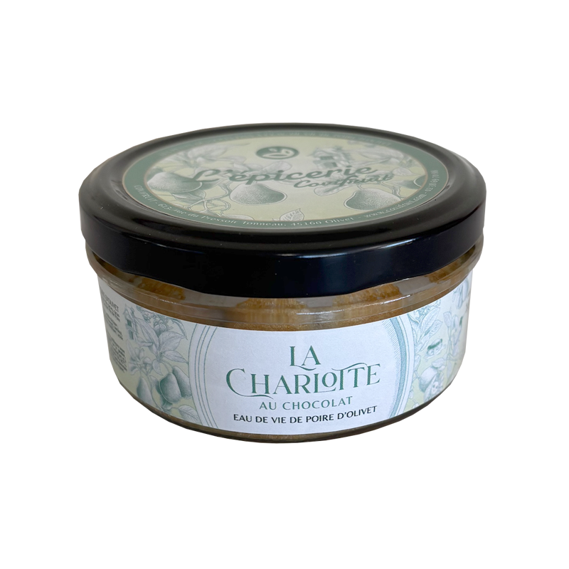 Charlotte au chocolat et à l'eau de vie de Poire 140gr – Desserts – Mini charlotte à l'eau de vie de Poire. Fabriqué par Glosek Gourmet à Fleurance (Fleurance - Gers -32)